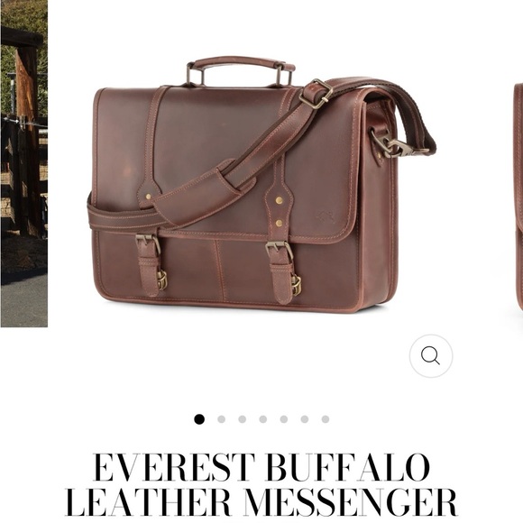 Levinson Other - Levinson Buffalo Leather Messenger Bag - Rich Brown